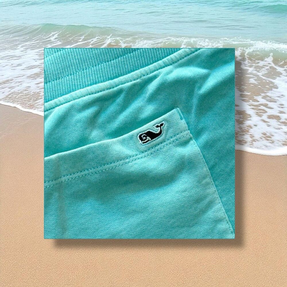 EUC Vineyard Vines Baby Blue Aqua Booty Cheeky Shorts Soft Knit Cotten Blend L